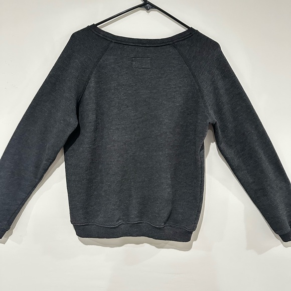 American Eagle Dark Gray Sweatshirt with Pink and White Logo - Picture 2 of 3